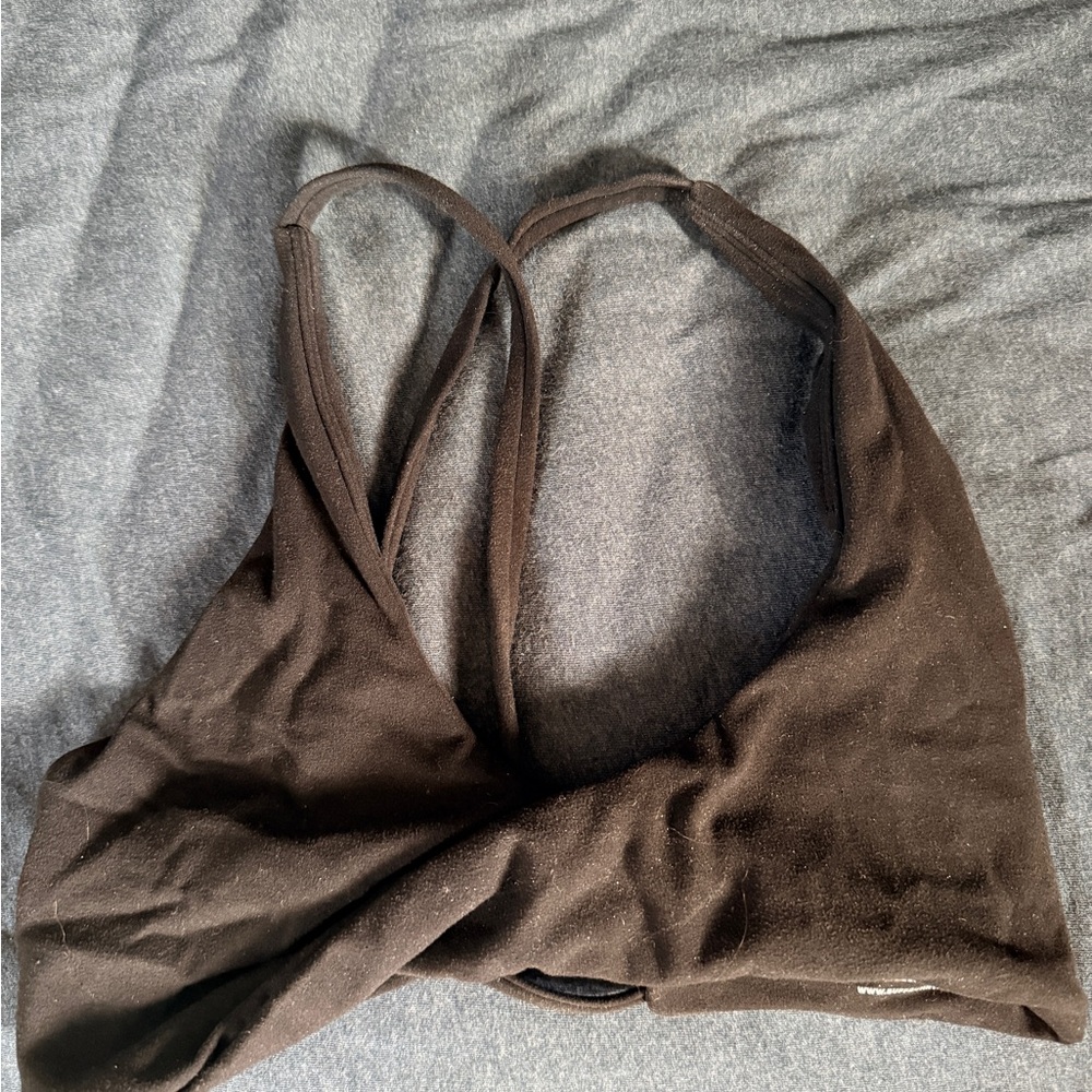 Women's Black Twist Front Sports Bra